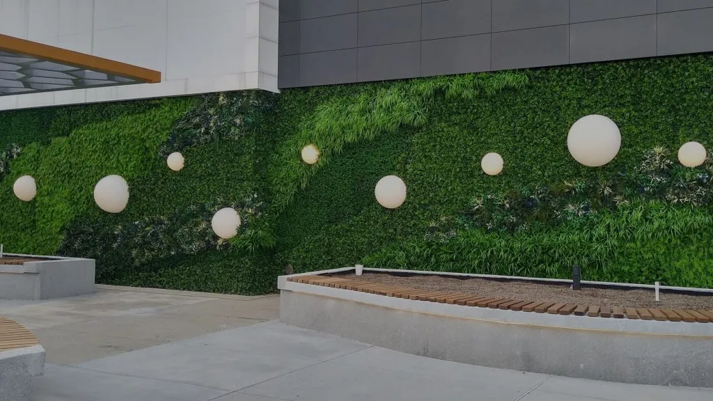 modern outdoor artificial plant wall
